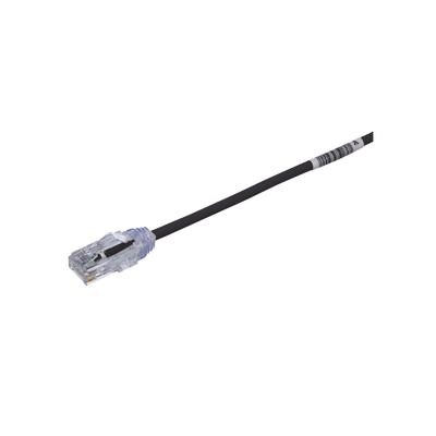 Cable de Parcheo TX6, UTP Cat6, Diámetro Reducido (28AWG), Color Negro, 6in (15.2 cm)