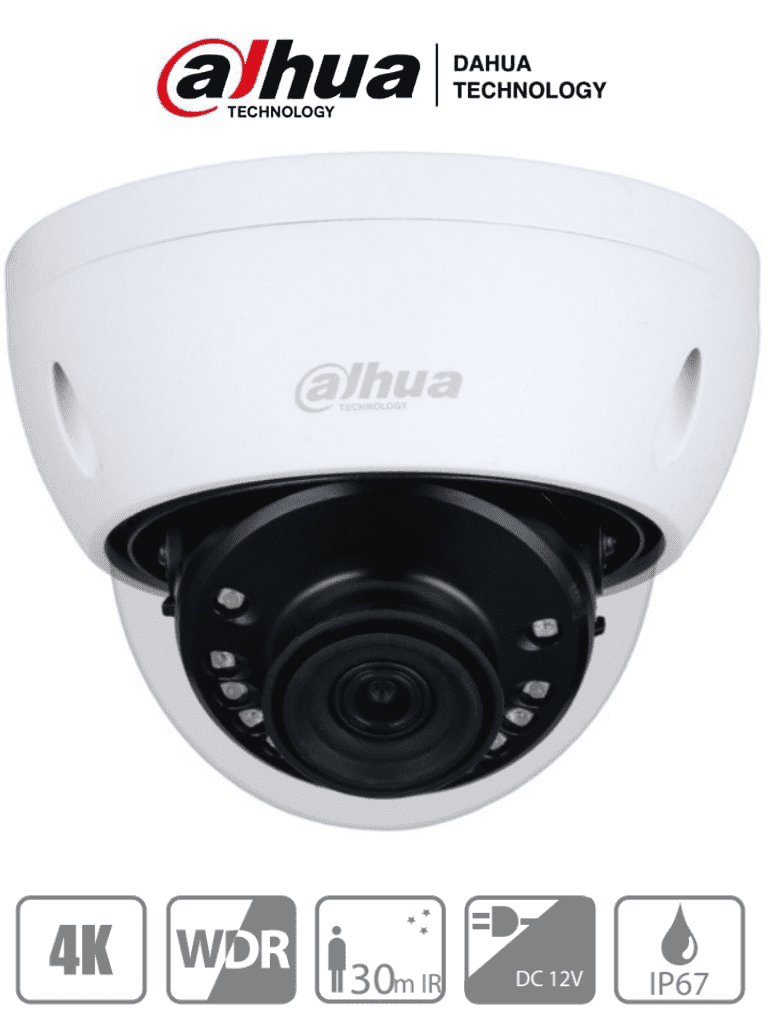 DAHUA HAC-HDBW1801E - Camara Domo Antivandalica 4k/ 8 Megapixeles/ Lente de 2.8 mm/ 105 Grados de Apertura/ Metalica/ WDR Real de 120 dB/ IR de 30 Mts/ IK10/ IP67/  Soporta: HDCVI, TVI, AHD Y CBVS/