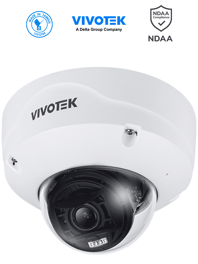 VIVOTEK FD9387-EHTV-V3 - Cámara IP domo exterior 5 MP, Lente varifocal 2.7-13.5mm, IR 50mts, Real Sight Engine IA, IA Deep Search, IA Smart VCA, Microfono Integrado, Protección IP67, IK10, NEMA 4X, Ciberseguridad Trend Micro, DI/DO, ONVIF, NDAA