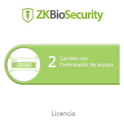 Licencia para ZKBiosecurity para modulo de estacionamiento de 2 carriles utilizando controlador de acceso