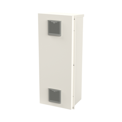 Gabinete Acero Galv. para 3 Bat. PL110D12. Puerta Ventilada. Acc. de piso o poste No incluidos (400 x 1060 x 300mm).