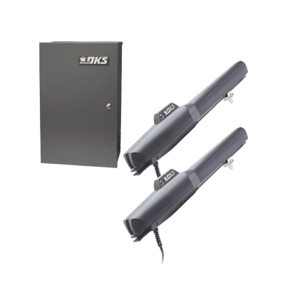 Kit de Operadores Abatibles 6006 de Doorking / Para Puertas de Hasta 5.5 Metros  / Soporta Respaldo de Baterias 