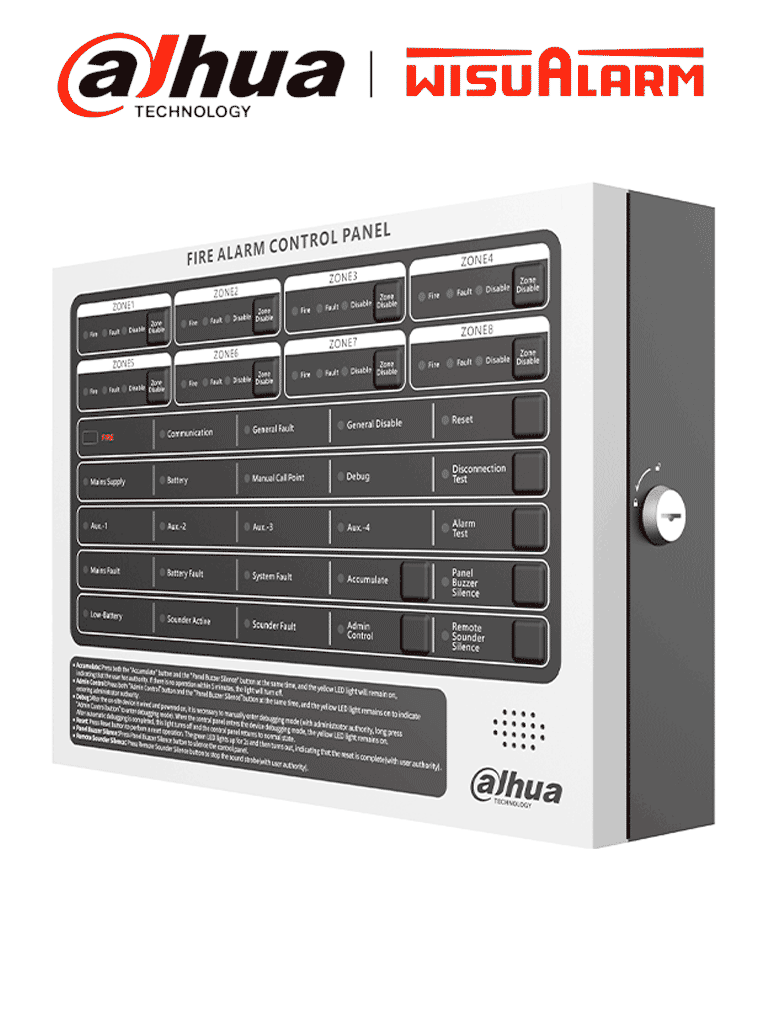 DAHUA WISUALARM DHI-HY-C102-8 - Panel de Alarma Contra Incendios/ Convencional de 8 Zonas/ Hasta 25 Detectores por Zona/ 4 Contactos Secos/ Interfaz RS-485/ Ethernet/ IP30/ Alimentación 90 V CA a 270 V CA/ #LoNuevo #Wisualarm #W1D