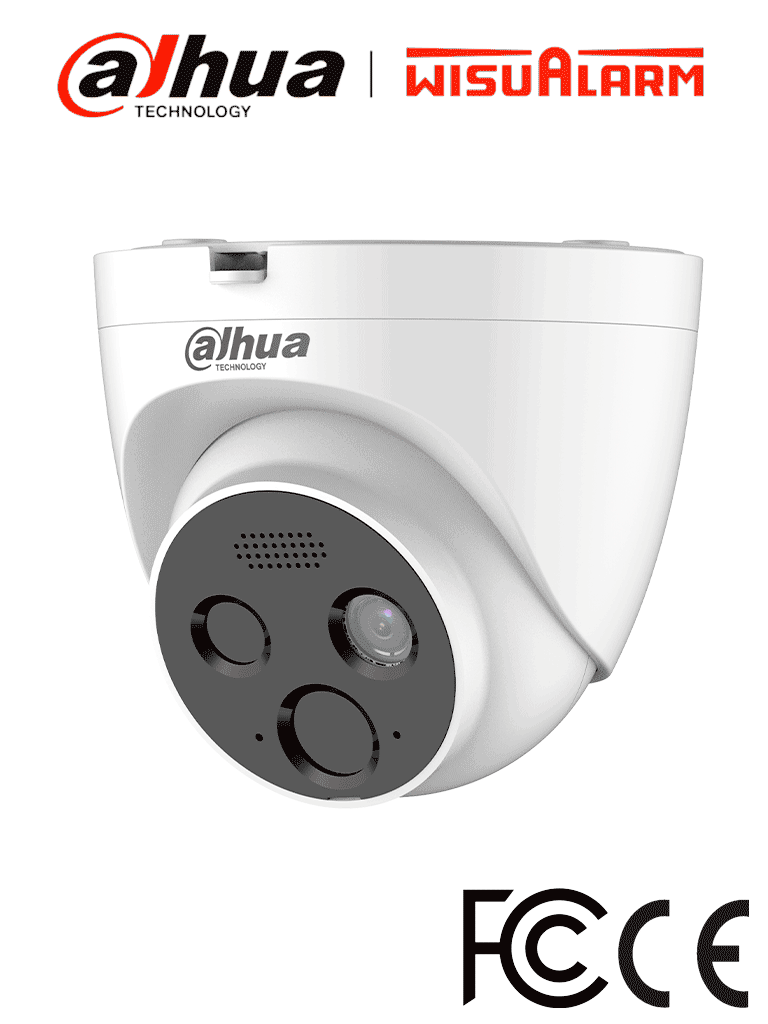 DAHUA WISUALARM HY-FT431LDP-Cámara IP Termica para Detección de Fuego 4MP/ Detector VOx alta sensibilidad/ Detección Incendio, Alarma de Punto Frio y Caliente/ E&S de Alarma/ Micrófono, Bocina de 70dB/ IP67#LoNuevo #Wisualarm #MCI1 #WR