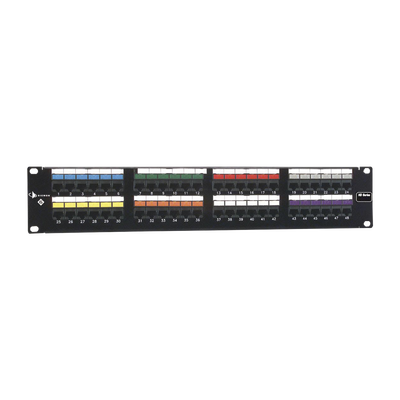 Patch Panel UTP HD6 de 48 puertos, Precargado con Jacks  Categoría 6, Plano, 2UR