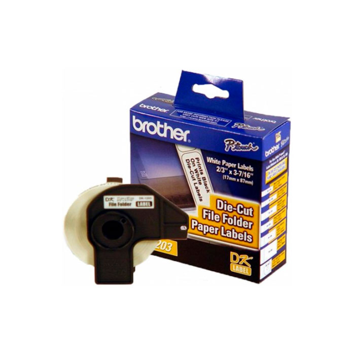 ROLLO DE ETIQUETAS BROTHER DK1203 300PZAS PRE-CORTADAS 17MM X 871MM DK1203