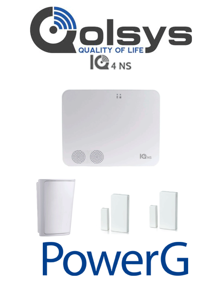  QOLSYS IQNS PACK - Paquete que contiene Sistema de Alarma IQ NS ALARM.COM autocontenido sin pantalla, Power G 915 Mhz  1 sensor PIR inalámbrico PG9914 y 2 sensores magnéticos inalámbricos PG9303 #PLANDEBENEFICIOS #LEÓN
