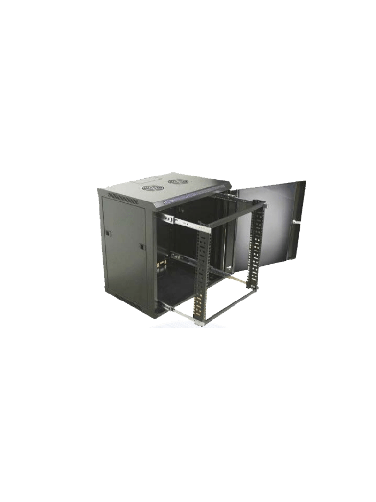 SBE TECH SBE-GPAR10UR - Gabinete de pared de 10 UR / Deslizable / Puerta delantera de cristal templado / Con cerradura / Alto 630, Ancho 600, Profundo 450