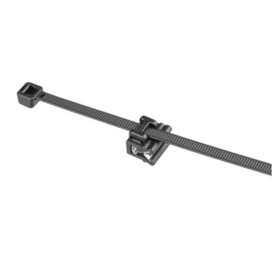 Cincho de Nylon 6.6 Solar Clip, 188mm largo x 14mm ancho, Color Negro, Exterior Resistente a Rayos UV, Paquete de 100pz