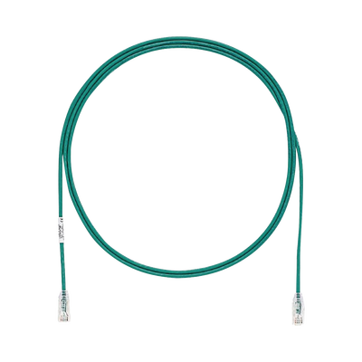 Cable de Parcheo TX6, UTP Cat6, Diámetro Reducido (28AWG), Color Verde, 5ft 