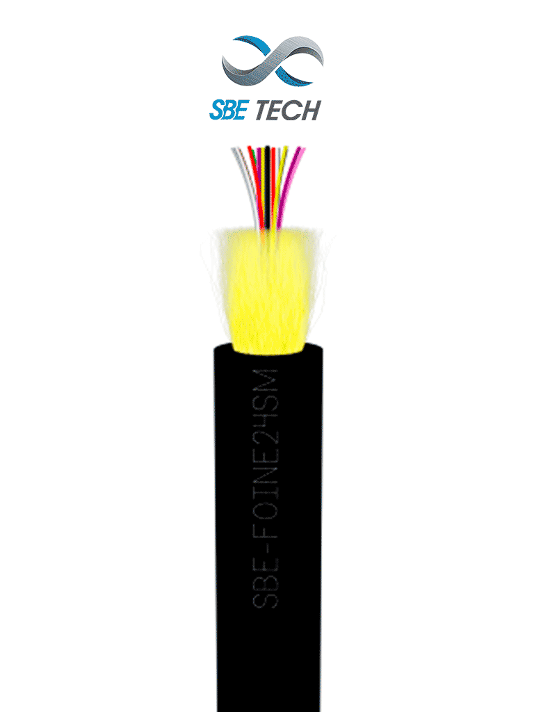SBETECH SBE-FOINE24SM - Fibra Optica para uso interior/exterior tubo apretado  9/125, OS2, 24 hilos, monomodo (Precio por metro) (Venta en multiplos de 100 mts)