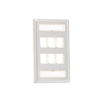 Placa de Pared Vertical, Salida Para 6 Puertos Keystone, Con Espacios Para Etiquetas, de Acero Inoxidable 