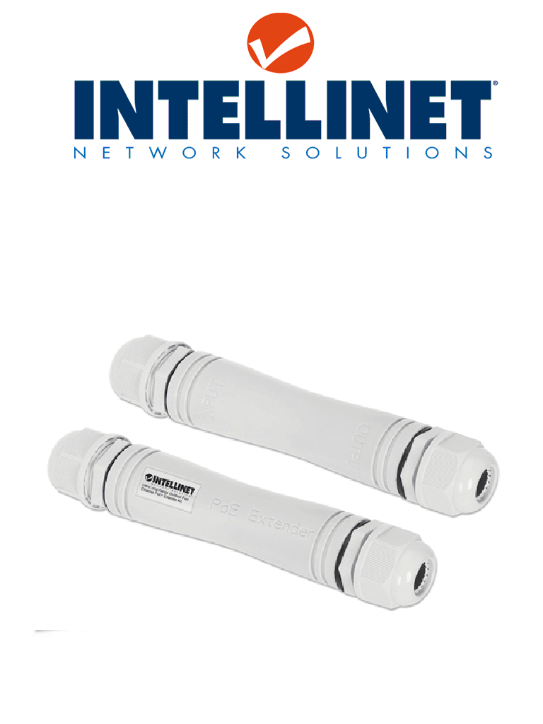 INTELLINET 561952 - Extensor PoE de 100m / 30W maximo/ Para exteriores IP67 / Ideal para instalaciones de camaras IP /