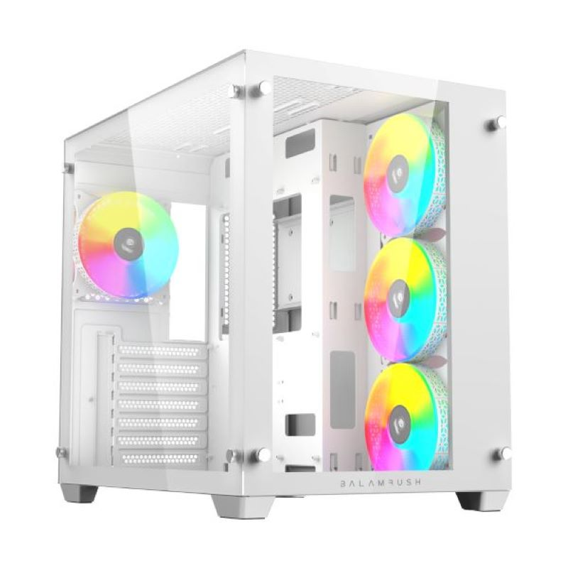GABINETE BALAM RUSH PROGM930 MEDIA TORRE TANK ATX  CRISTAL BLANCO BR-935951
