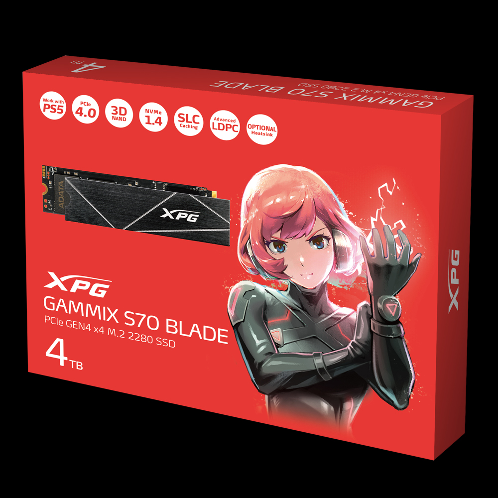 UNIDAD SSD M.2 XPG GAMMIX S70 BLADE PCIe 4TB (AGAMMIXS70B-4T-CS)