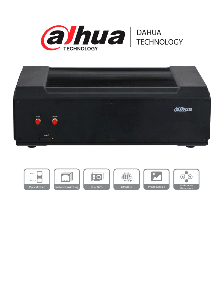 DAHUA DHI-ITSE1200-TA-G04 Terminal de almacenamiento Dahua Edge/ Admite entrada de imagen y video HD de 12 canales/ Mediciones de velocidad/Filtro de falsas alarmas/ El nombre y el código de la infracción configurable/ GPS y Beidou, y 4G.