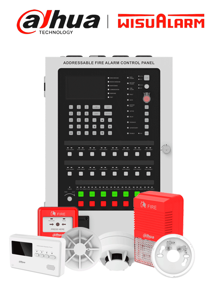 DAHUA WISUALARM HY-1022 PAQUETE - Paquete de incendio direccionable, Incluye: DHI-HY-1301, DHI-HY-TCDZ, DHI-HY-1310, DHI-HY-1200, DHI-HY-ANDZ, DHI-HY-1500, DHI-HY-SGDZ, DHI-HY-1330 #LoNuevo #Wisualarm