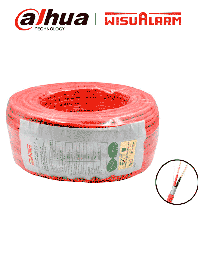 DAHUA WISUALARM 2X18AWG - Bobina de 305 Metros de Cable Blindado para Alarma de Incendio/ 2x18A AWG/ Listado UL/ retardante de flama UL105°C/ 2 Hilos Calibre 18/ Grado Ignífugo VW-1/ #LoNuevo #Wisualarm #MCI1 #IWIS