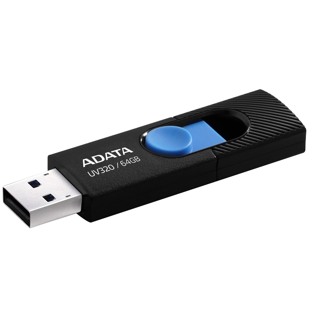 MEMORIA FLASH ADATA UV320 64GB USB 3.2 BLACK-BLUE (AUV320-64G-RBKBL)
