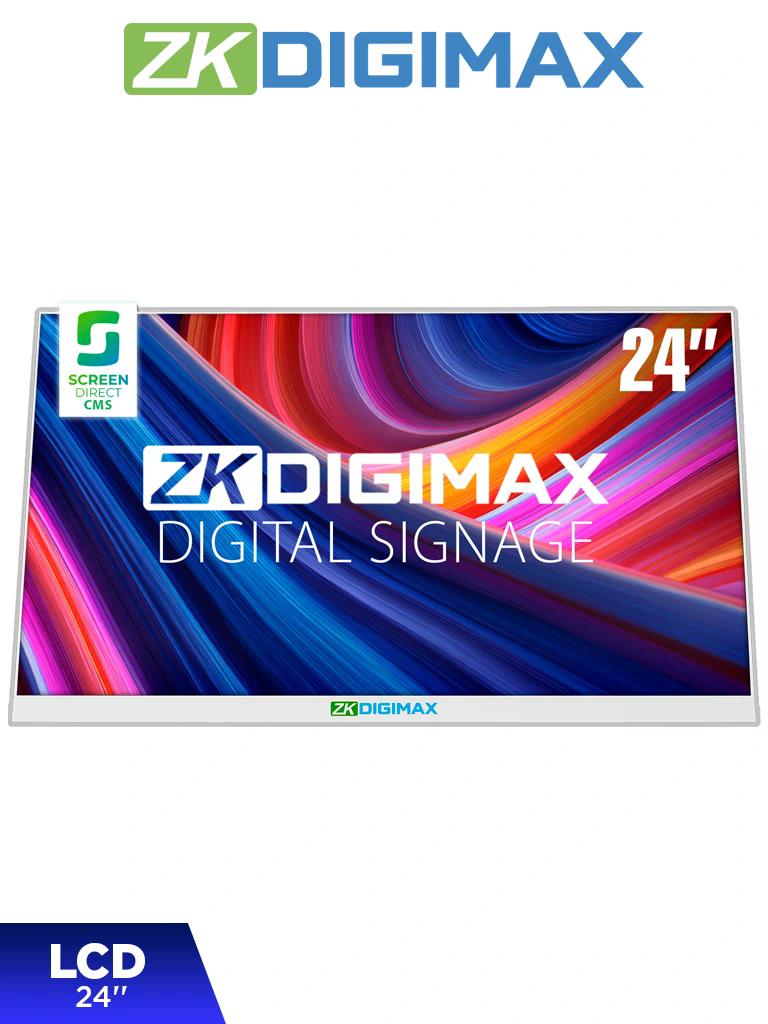 ZKDIGIMAX DG03A1D24 – Pantalla LCD para Mostrador o Escritorio de 24", Resolución Full HD (1920×1080), Android 11, Brillo de 500 nits, Vida útil de 30,000 h, Ideal para Publicidad Digital