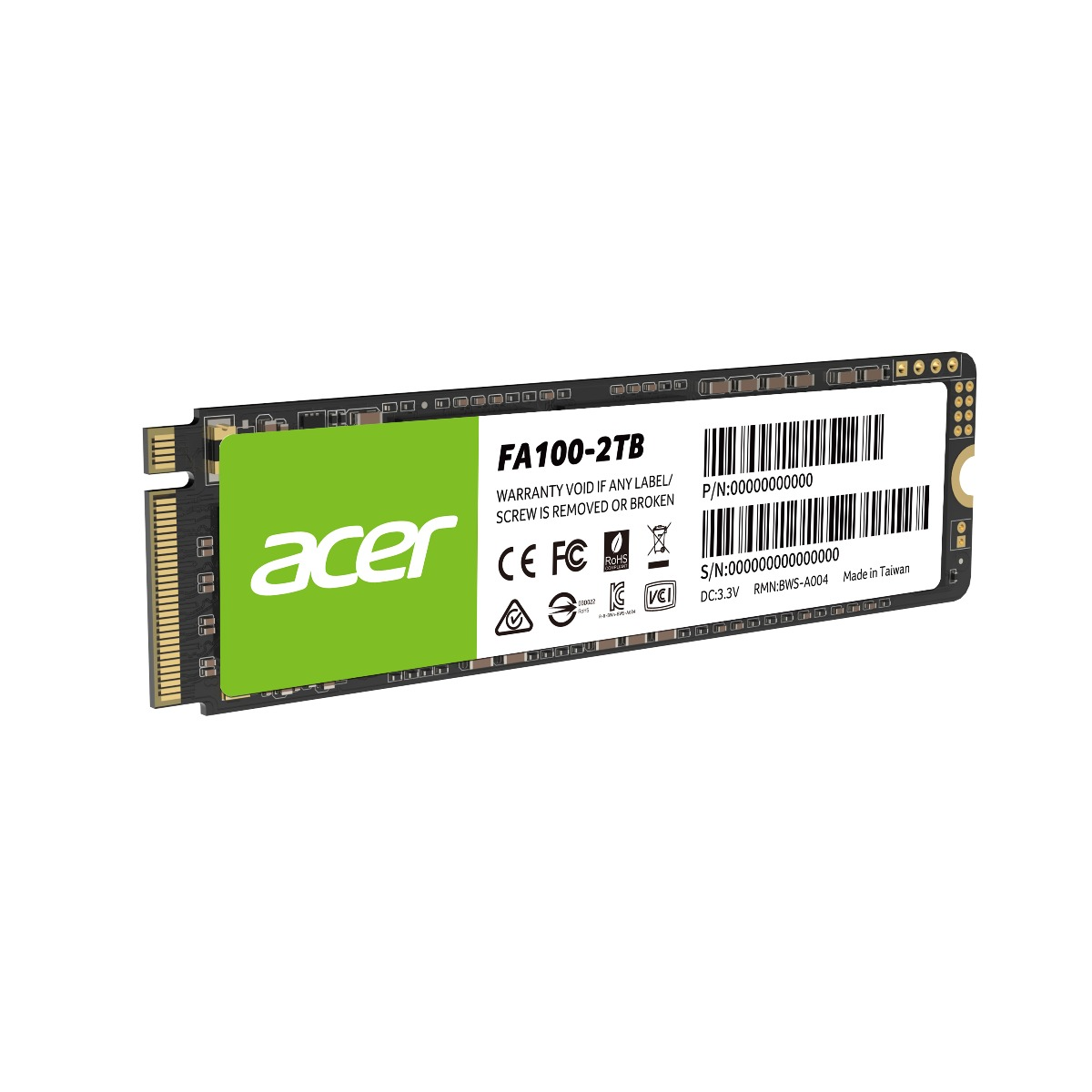 UNIDAD SSD ACER FA100 2TB M.2 NVME 3300MB/S (BL.9BWWA.121)