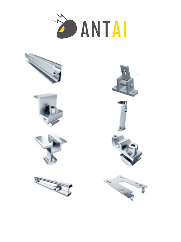 ANTAI STFLTRF - Kit de estructura de aluminio para 2 módulos con inclinación de 15º a 30º en vertical / Para 2 paneles no incluidos #SOLAR #MCI1