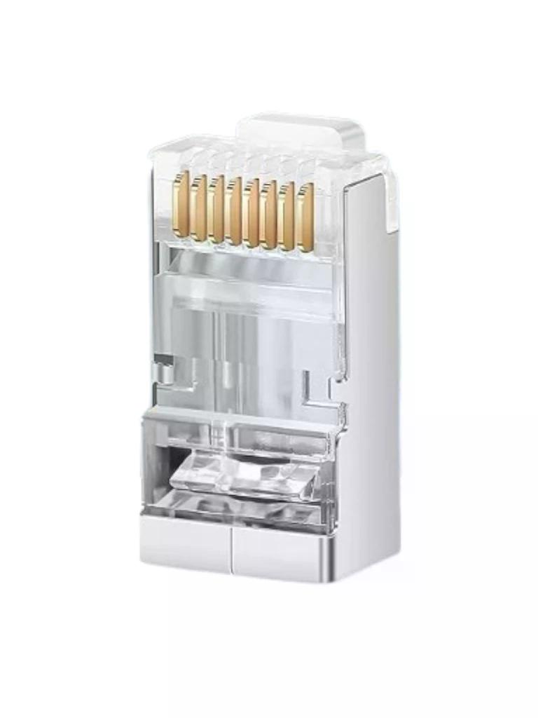 TCE LN-NET-RJCAT6B-30u-PASS - Bote con 100 Plugs Pass through RJ45 Cat6 BLINDADO chapado de oro a 30 micras