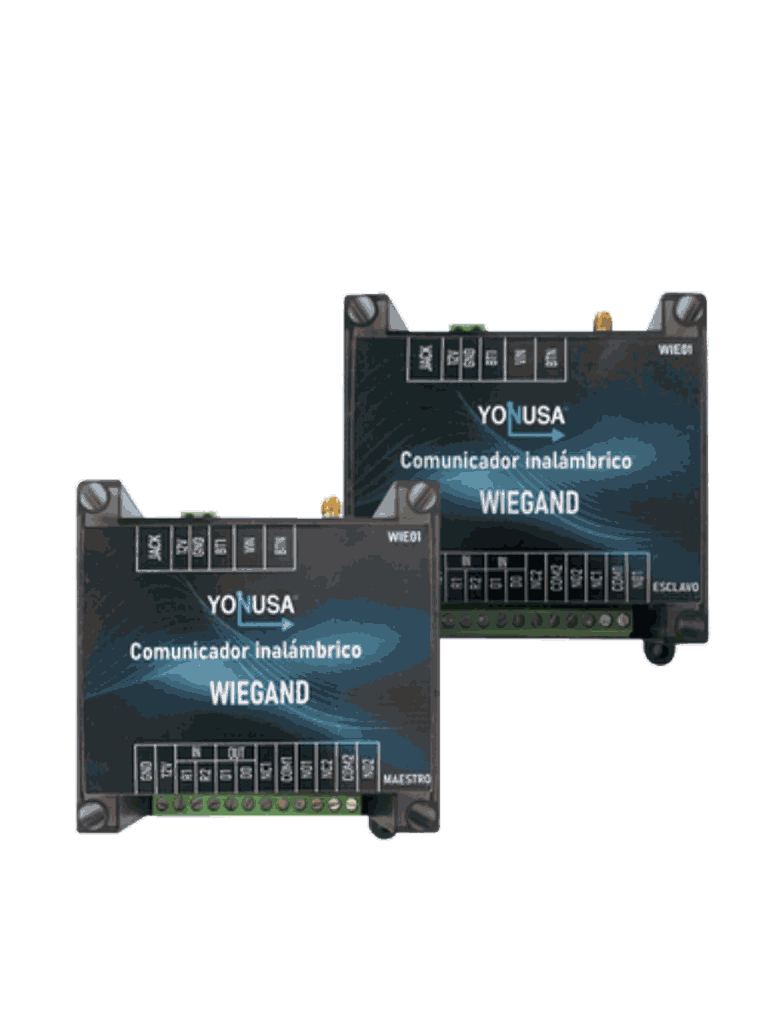 YONUSA WIE01 - Convertidor de lectora para control de acceso (cableado a inalámbrico) / 1 Wiegand / 2 Relevadores / 2 Entradas / 1.6 KM de distancia