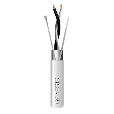 Carrete de 305 Metros / Cable 2 x 22 AWG / Color Blanco / Blindado / Plenum / Trenzado para Aplicaciones de Transmisión de Datos a Alta Velocidad para Automatización, EIA-485, BACnet y otros Sistemas de Comunicación