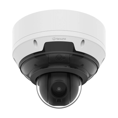 Cámara AI 5MP 3CH Fija + 4MP 18x PTZ / Detección de Objetos (Persona/Vehículo/Matrícula) / IVA / IR 15 mts / Auto Calibración / Secure Element FIPS 140-3 Level3 / IP66 / PoE++