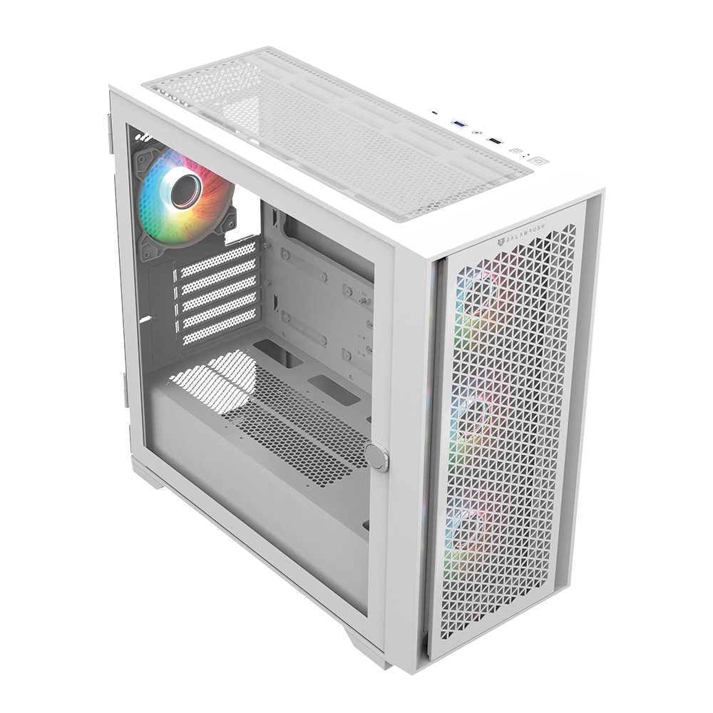 GABINETE BALAM 8000B CARBONO TWIN M-ATX USB 3.0 4 VENT ARGB BLANCO BR-938785