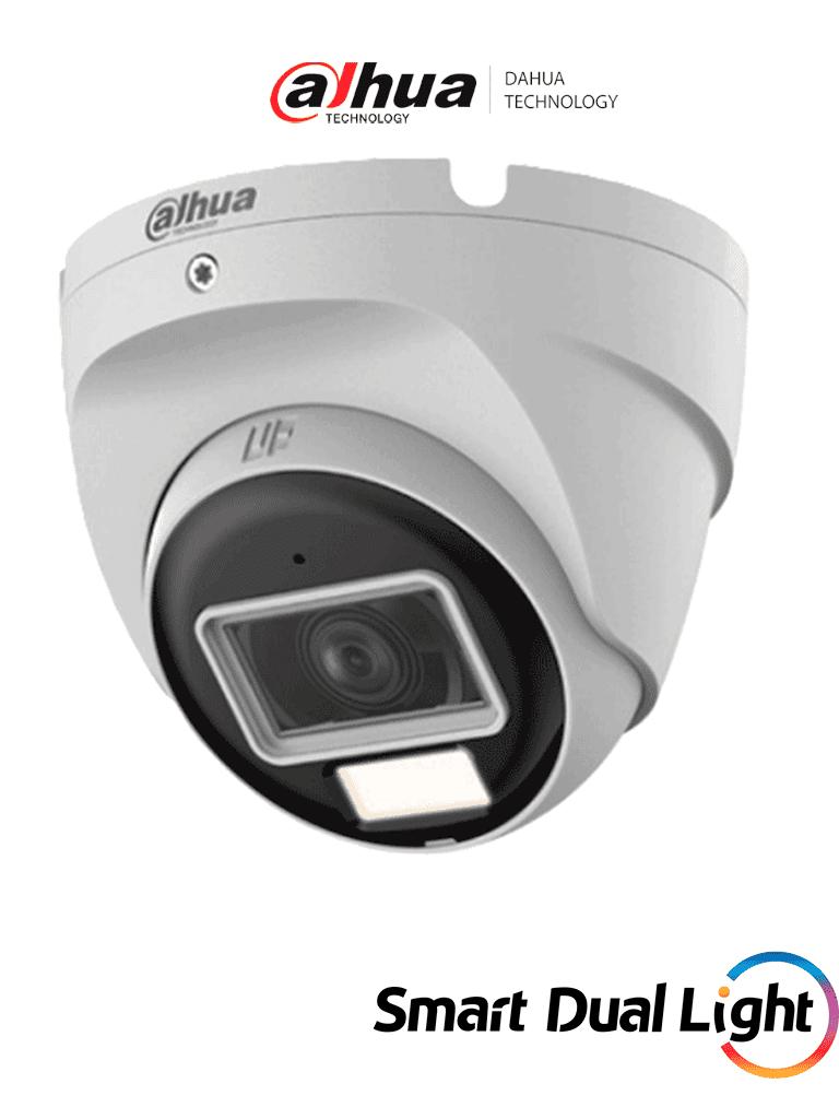 DAHUA DH-HAC-T2A51N-U-IL-A- Cámara Domo 5 Megapixeles/ Lente 2.8 mm con Apertura de Hasta 100°/ Iluminación Dual Inteligente/ Micrófono Integrado/ Iluminación de Hasta 30Mts IR + 20Mts Luz Calida/ Metal/ IP67/ Para Exterior/ #LoNuevo