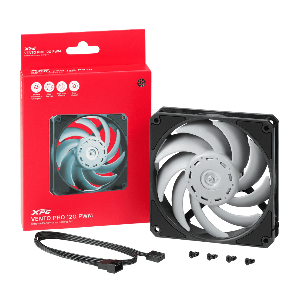 VENTILADOR 120 PWM VENTO PRO XPG (VENTOPRO120PWM-BKCWW)
