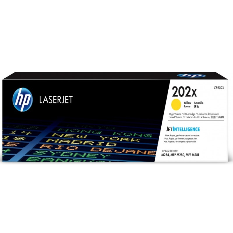 TONER HP 202X AMARILLO ALTO RENDIMIENTO PARA M254, M280, M281 CF502X