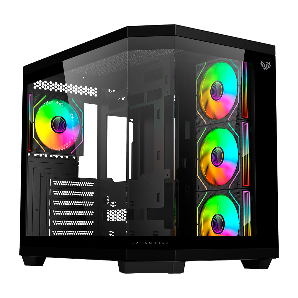 GABINETE BALAM RUSH TANK 9600 M-ATX CRISTAL ARGB NEGRO BR-938679