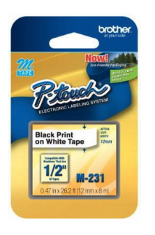 CINTA BROTHER M231 NEGRO-BLANCO 12MM X 8M PT85 100-110 M231