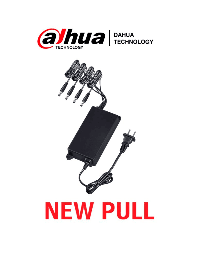 DAHUA FUENTE KIT2NEWPULL - Fuente de Poder de poder de 2 Ampers con Distribuidor de 4 Canales/ 4 Cables con conector de Energía/ 