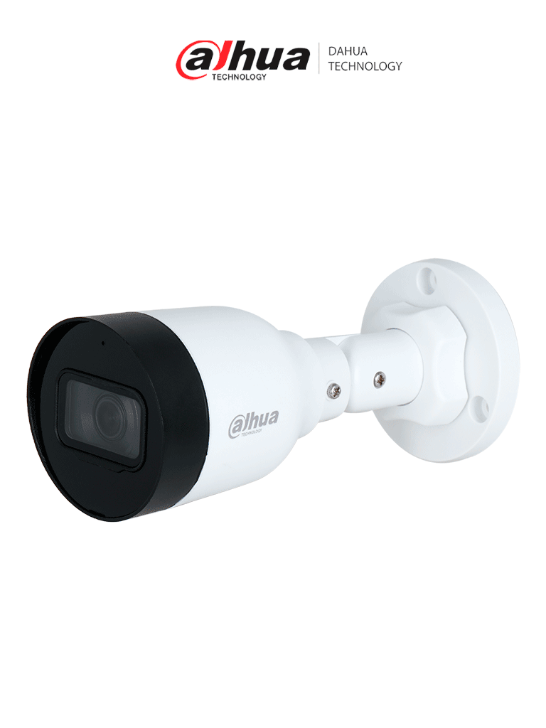 Dahua DH-IPC-HFW1230S1P-A-0280B-S6-Cámara IP Bullet de 2MP, lente de 2.8mm, ángulo de visión de 102 grados, micrófono integrado, compresión H.265+, IR de 30m, protección IP67, PoE, DWDR.