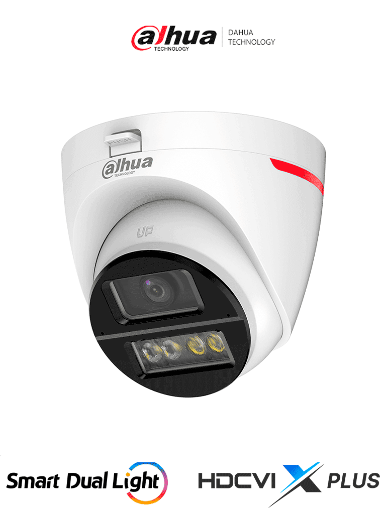 DAHUA DH-HAC-HDW1249XN-IL-A-PRO - Cámara Domo HDCVI 2MP WizColor/  Imagen 24 Horas a Color/ Corrección de Distorsión de Imagen mediante IA/ Iluminador Dual Inteligente/ Hasta 50m de Distancia de Iluminación/ Doble Mic Incorp/ Campo de Visión de Hasta 101°