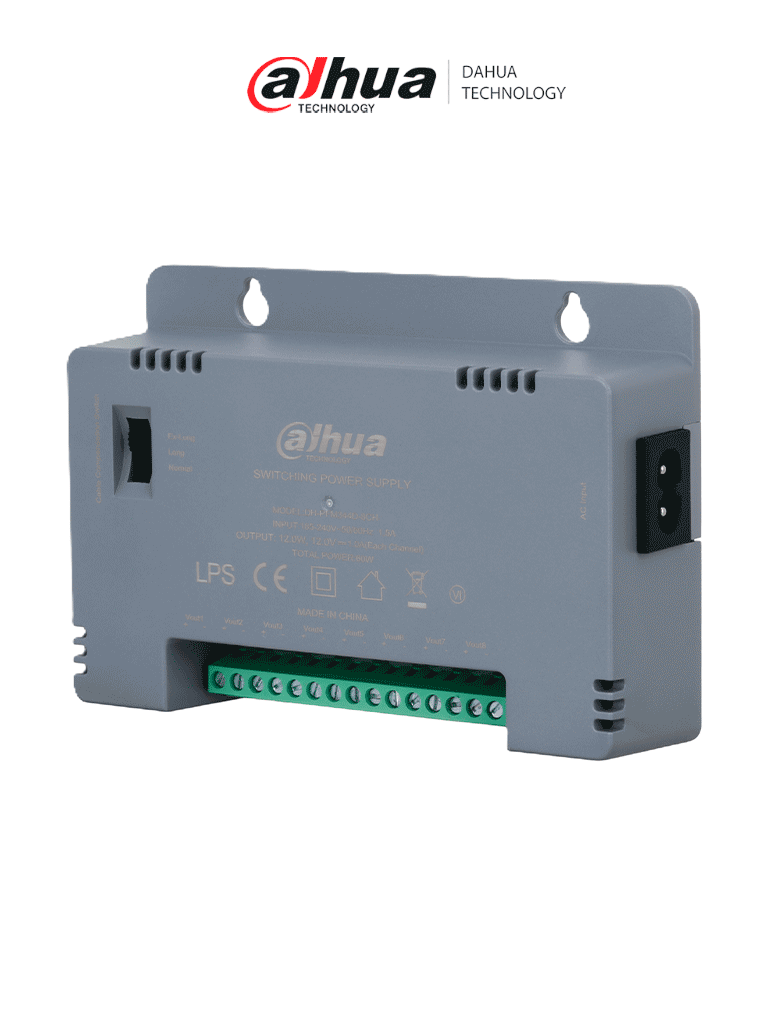 DAHUA DH-PFM344D-8CH-US - Fuente de Poder con Distribuidor para 8 Canales/12 vcd 4 Amperes/ Voltaje de Salida Ajustable de 12, 13.5 y hasta 15 vdc/ Protección de Voltaje/ Protección contra fuego V-0/ Certificación FCC/ #LoNuevo