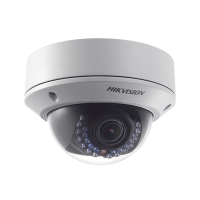 Domo IP 2 Megapixel / Lente Mot. 2.8 a 12 mm / IP66 / IK10 / WDR / 30 mts IR / Micro SD / ONVIF / Entrada-Salida de audio y alarma /  H.264+ / Exterior / PoE / MicroSD