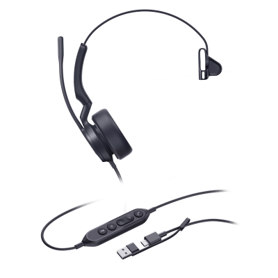 Diadema Alámbrica Yealink UH44 Mono USB-C/A Certificada para Microsoft Teams