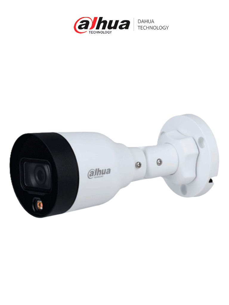 DAHUA DH-IPC-HFW1239S1P-LED-0280B-S6 - Cámara IP Bullet Full Color 2 Megapixeles/ Lente de 2.8mm/ Luz Blanca de 15 Mts/ H.265/ IP67/ PoE/ DWDR/