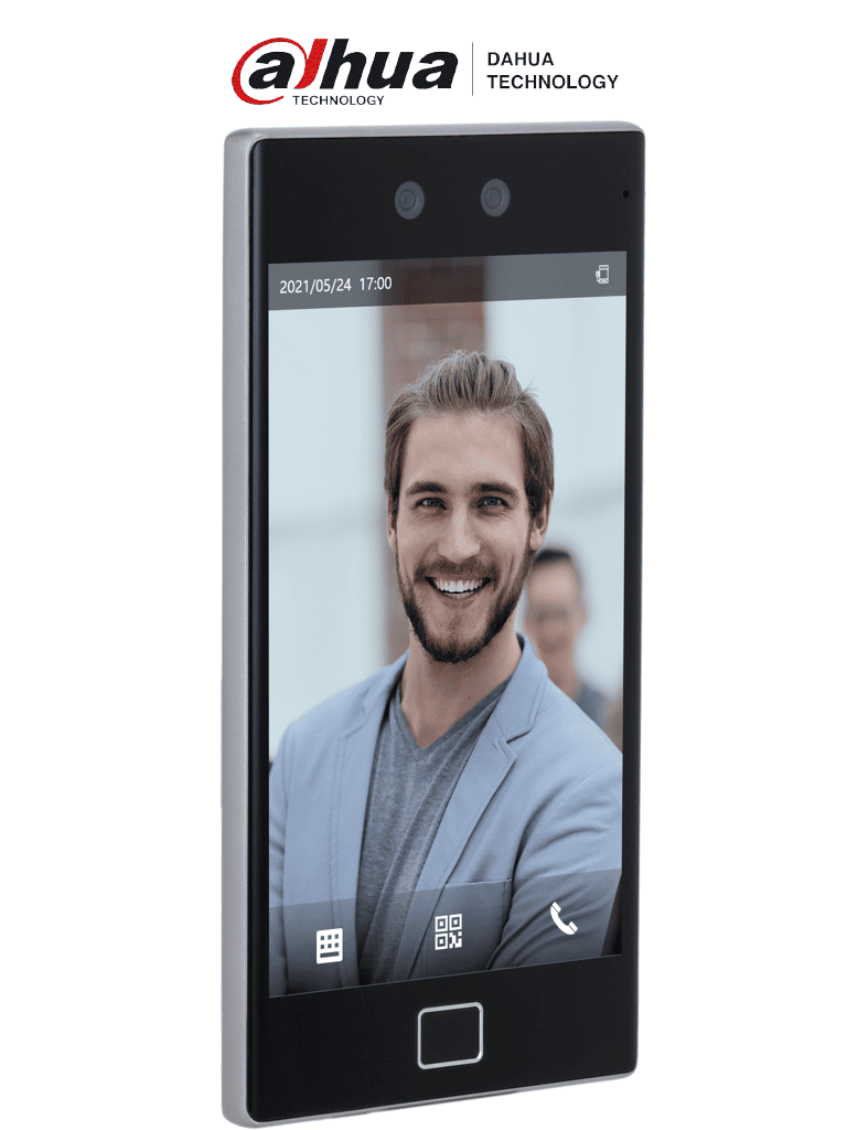 DAHUA ASI8214S-W-V1 - Control de Acceso WiFi con Reconocimiento Facial y Huella/ Pantalla de 8 Pulgadas/ Camara de 2 MP/ 100,000 Usuarios/Rostros/ 500,000 Tarjetas 13.560 MHz/  QR code/ Reconocimiento de 6 Rostros al mismo Tiempo/ 