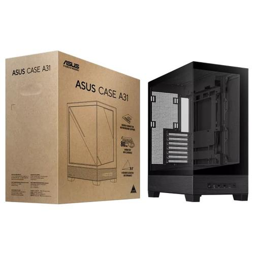GABINETE ASUSA31 TG BLACK M-ATX CRISTAL TEMPLADO/2XUSB-C/NEGRO