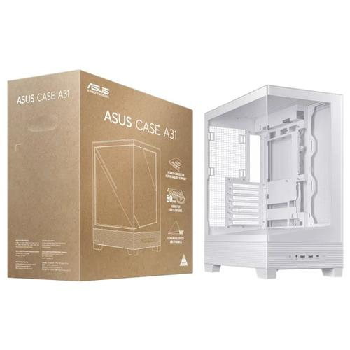 GABINETE ASUS A31 TG WHITE M-ATX CRISTAL TEMPLADO/2XUSB-C/BLANCO