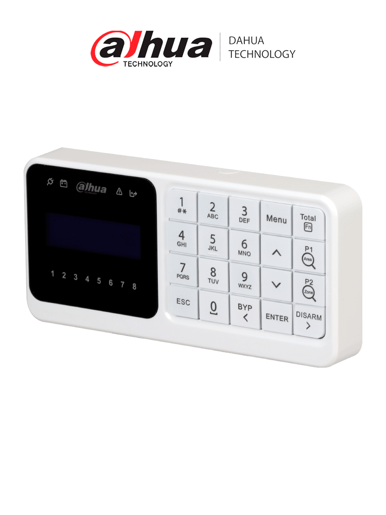 DAHUA DHI-ARK30C- Teclado LCD para ARC3008/ 8 áreas/ display de zonas de alarma/ Estatus Led energía, batería, falla, bypass/ 