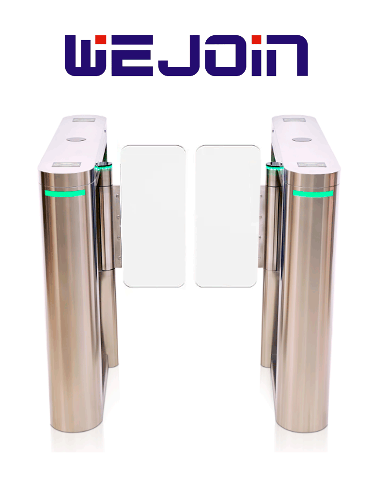 WEJOIN WJTBH02S - Barrera Peatonal Tipo Swing Barrier Velocidad de apertura 0.3 Segundos Bidireccional 5 Millones de Ciclos Compatible con Controles de Acceso