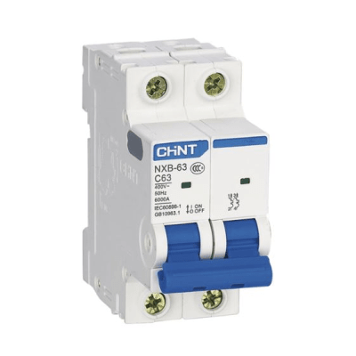 Pastilla para Riel Din, 2 Polos, 40 Amp, Vca:110/415v, 10kA, Catálogo: NXB632PC40, Serie: NXB-63.