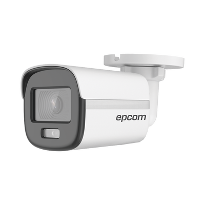 Bala TURBOHD 2 Megapíxel (1080p) / Lente 2.8 mm / ColorVu / Imagen a color 24/7 / METAL / Luz Blanca 20 mts / Exterior IP67 / TVI-AHD-CVI-CVBS / dWDR